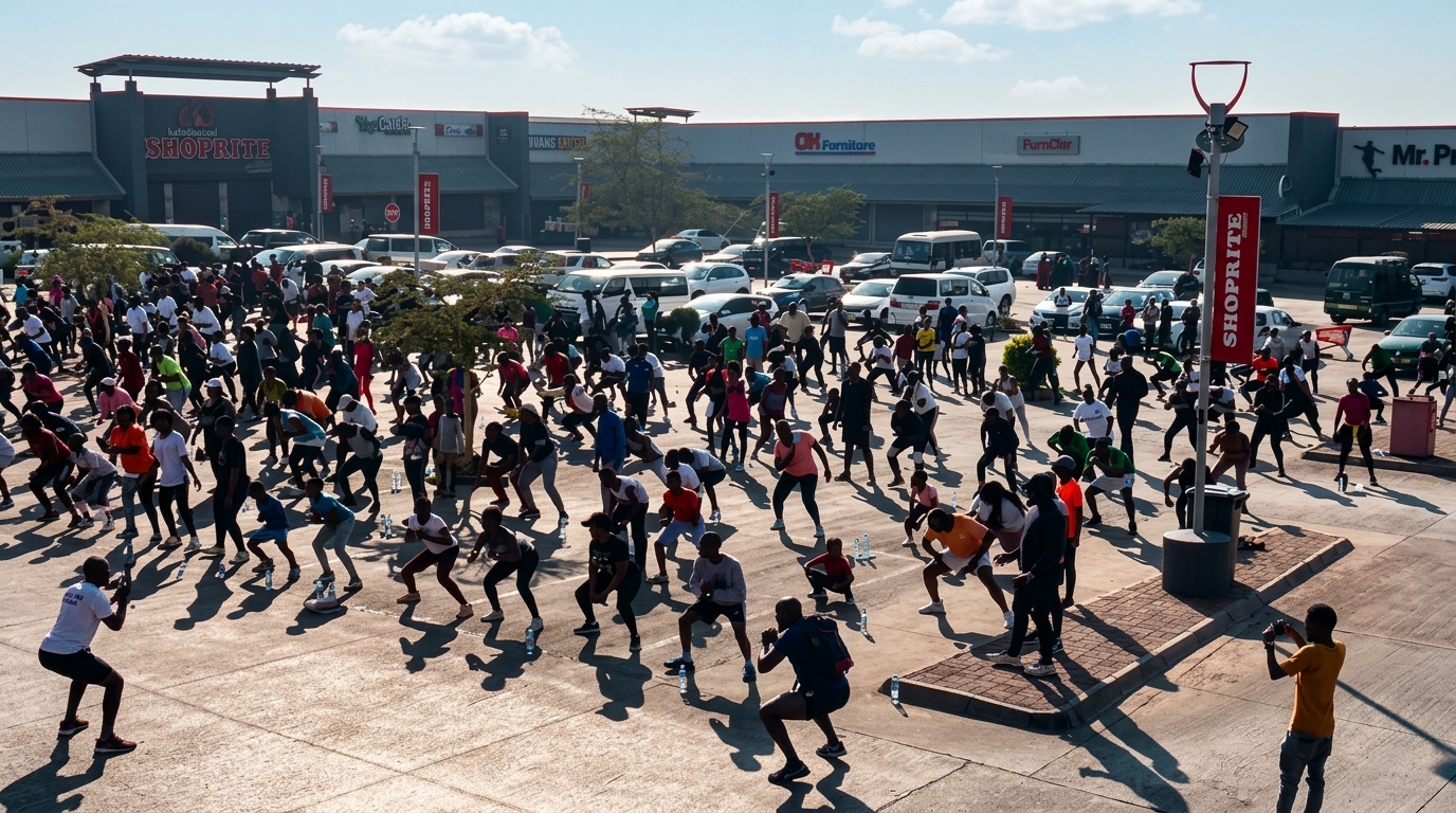 Plus One Fitness mass community aerobics workout in Ndola